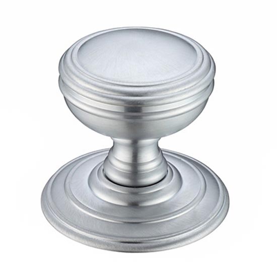Henley Contoured Door Knobs - Satin Chrome