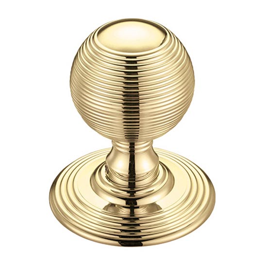 Weybridge Reeded Door Knobs - Polished Brass