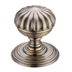 Broadway Flower Door Knobs - Florentine Brass