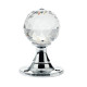 Facetted Clear Glass Ball Door Knobs on Plain Polished Chrome Roses