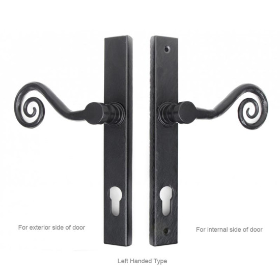 Traditional Blacksmith Monkey Tail Slim Lever Espagnolette Door Handle