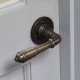Reeded Lever on Rose Set - Aged Bronze