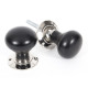 Ebony Knob Set with Nickel Roses