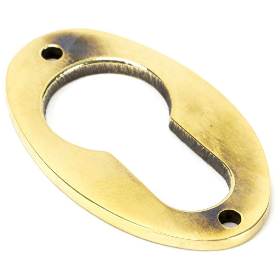 Aged Brass Oval Euro Escutcheon