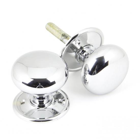 Polished Chrome Mushroom Knob Set
