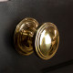 Period Art Deco Centre Door Knob - Aged Brass