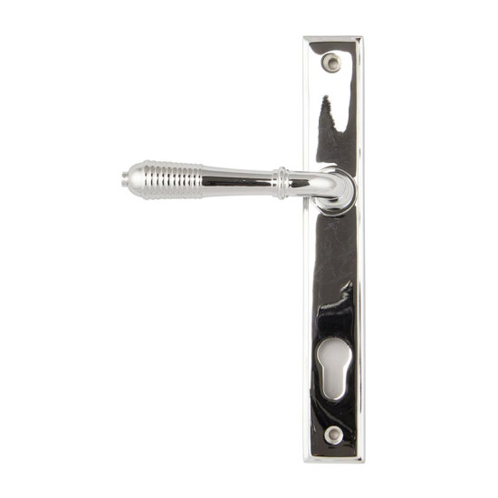 Reeded Slimline Sprung Lever Espagnolette - Polished Chrome