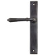 Reeded Slimline Sprung Lever Latch Set - Aged Bronze
