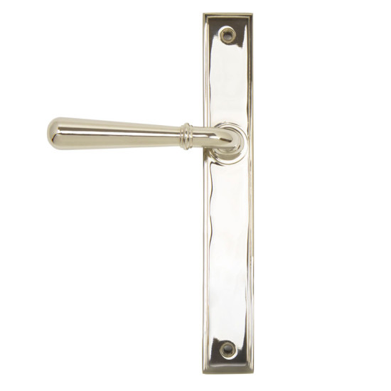 Newbury Slimline Sprung Lever Latch Set - Polished Nickel