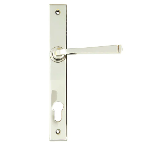 Avon Slimline Sprung Lever Espagnolette - Polished Nickel