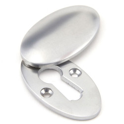 Satin Chrome Oval Escutcheon & Cover