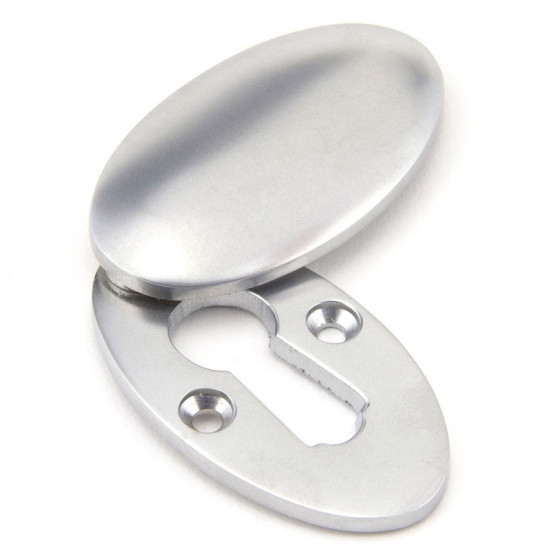 Satin Chrome Oval Escutcheon & Cover