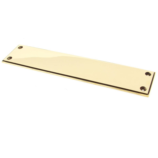 Period Art Deco Finger Plate - Aged Brass