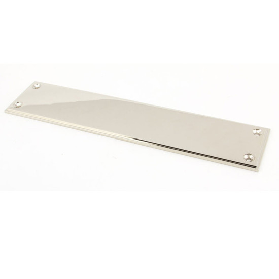 Period Art Deco Finger Plate - Polished Nickel