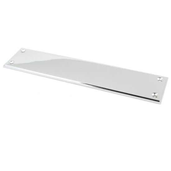 Period Art Deco Finger Plate - Polished Chrome