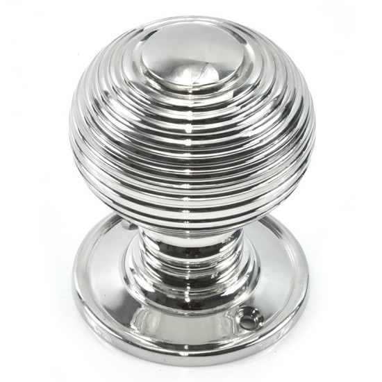 Grand Polished Chrome Beehive Door Knobs