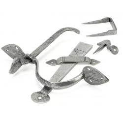 Blacksmith Pewter Patina Gothic Thumb Latch with Extra Long Thumb Bar