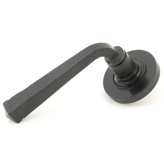 Blacksmith External Beeswax Avon Lever Door Handle on Round Rose Set - Sprung