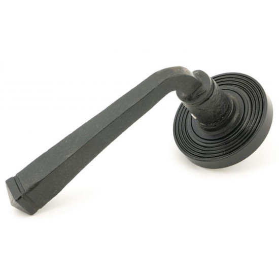 Blacksmith External Beeswax Avon Lever Door Handle on Beehive Rose Set - Sprung