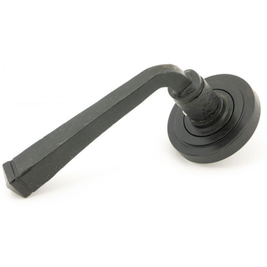 Blacksmith External Beeswax Avon Lever Door Handle on Art Deco Rose Set - Sprung