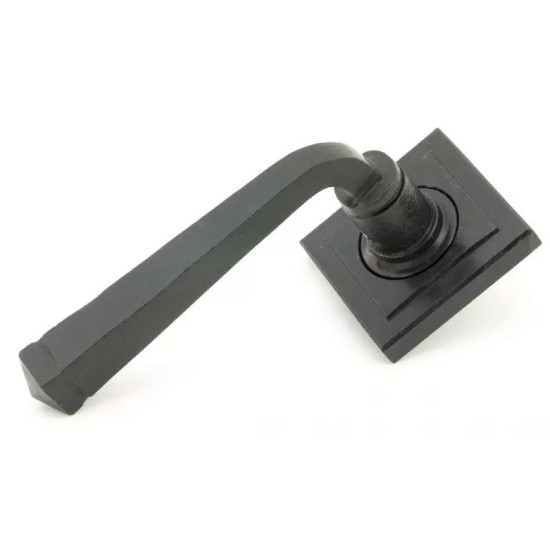 Blacksmith External Beeswax Avon Lever Door Handle on Square Rose Set - Unsprung