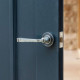 Blacksmith Pewter Patina Avon Lever Door Handle on Beehive Rose Set - Unsprung