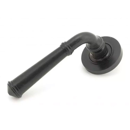 Blacksmith External Beeswax Regency Lever Door Handle on Round Rose Set - Sprung