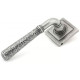 Blacksmith Pewter Patina Hammered Newbury Lever Door Handle on Square Rose Set - Sprung