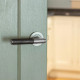 Blacksmith Pewter Patina Brompton Lever Door Handle on Round Rose Set - Sprung