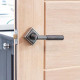Blacksmith Pewter Patina Brompton Lever Door Handle on Square Rose Set - Sprung