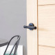 Traditional Blacksmith Brompton Lever Door Handle on Art Deco Rose Set - Sprung