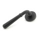 Matt Black Hammered Newbury Lever Door Handle on Round Rose Set - Unsprung