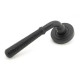 Matt Black Hammered Newbury Lever Door Handle on Art Deco Rose Set - Sprung