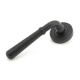 Matt Black Hammered Newbury Lever Door Handle on Beehive Rose Set - Unsprung