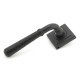 Matt Black Hammered Newbury Lever Door Handle on Square Rose Set - Unsprung