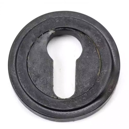 Blacksmith External Beeswax Art Deco Round Euro Escutcheon