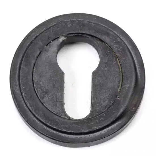Blacksmith External Beeswax Art Deco Round Euro Escutcheon