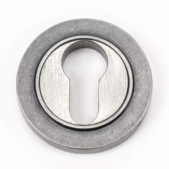 Blacksmith Pewter Patina Round Euro Escutcheon