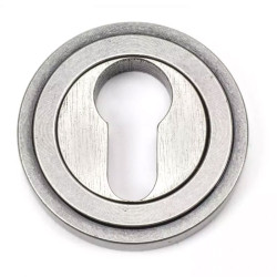 Blacksmith Pewter Patina Art Deco Round Euro Escutcheon