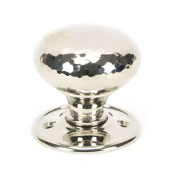 Polished Nickel Hammered Mushroom Knob Set