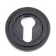 Matt Black Art Deco Round Euro Escutcheon