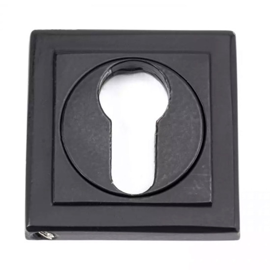Matt Black Square Euro Escutcheon