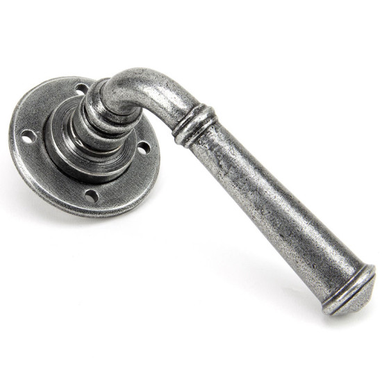Blacksmith Pewter Patina Regency Lever Door Handle on Rose Set - Unsprung