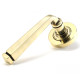Avon Sprung Lever Door Handle on Round Rose Set - Aged Brass