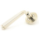 Avon Sprung Lever Door Handle on Beehive Rose Set - Polished Nickel
