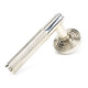 Brompton Sprung Lever Door Handle on Beehive Rose Set - Polished Nickel