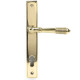 Reeded Slimline Sprung Lever Espagnolette - Polished Brass