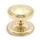 Period Art Deco Centre Door Knob - Polished Brass