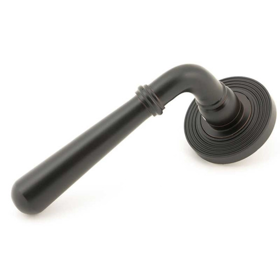Newbury Lever on Beehive Rose Set - Aged Bronze