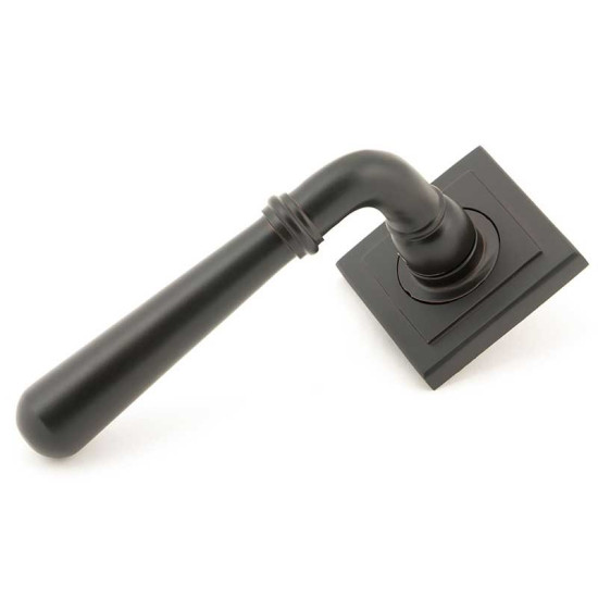 Newbury Lever on Square Rose Set - Aged Bronze